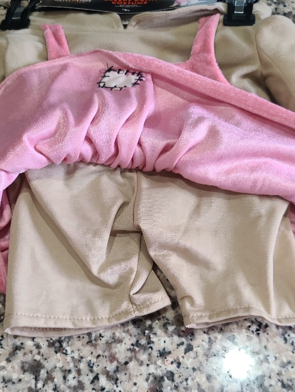 XL Pink And Tan Creepy Kathy Dog Costume - Picture 6 of 7